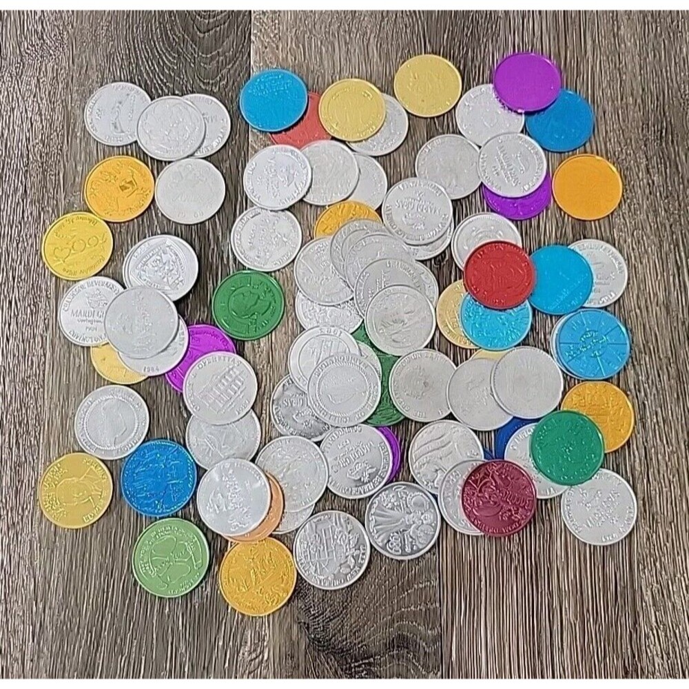 Lot of 82 - VINTAGE 1970s to 1980s Mardi Gras Tokens Coins Souvenir Aluminum